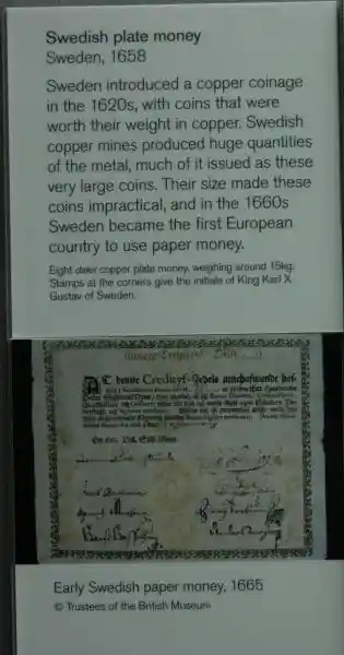 Swedish plate money